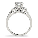 14K White Gold Split Shank 3 Stone Round Diamond Engagement Ring (2 ct. tw.)