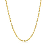 2.5mm 14k Yellow Gold Solid Diamond Cut Rope Chain