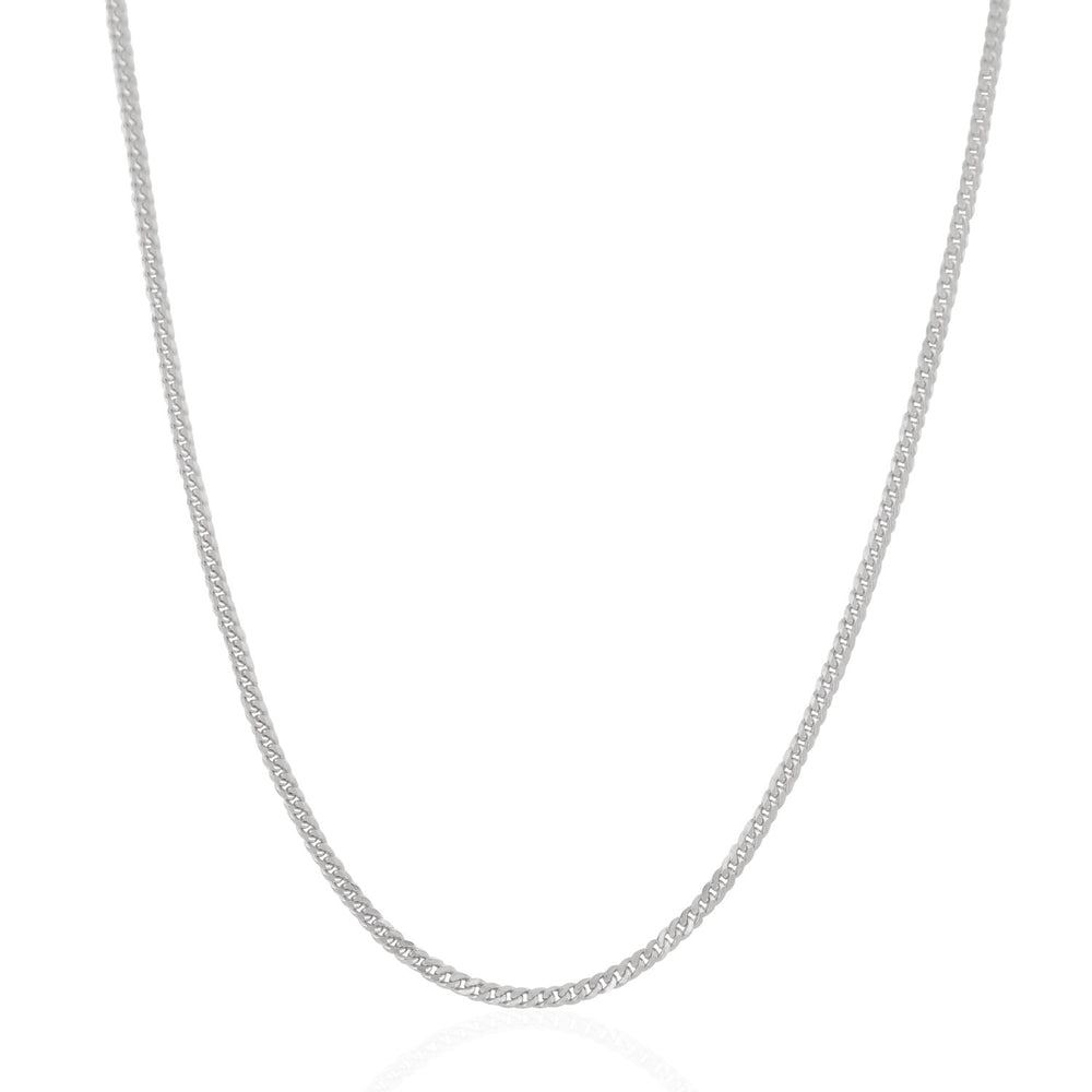 2.0mm 14k White Gold Gourmette Chain