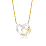 14k Two-Tone Gold Double Heart Necklace