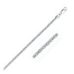Rhodium Plated 3.5mm Sterling Silver Popcorn Style Chain