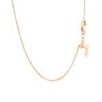 14k Rose Gold Adjustable Cable Chain 0.9mm
