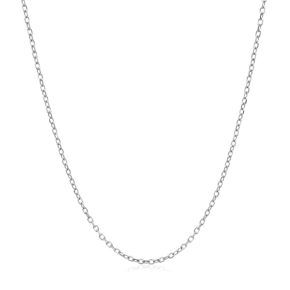 14k White Gold Faceted Cable Link Chain 1.3mm