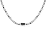 Sterling Silver Black Sapphire Embellished Weave Necklace