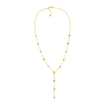14k Two Tone Gold Necklace with Polished Cubes
