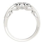 Two Stone Diamond Ring With Milgrain Design In 14K White Gold (3/4 ct. tw.)
