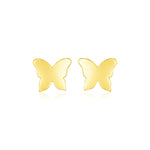 14k Yellow Gold Polished Butterfly Earrings