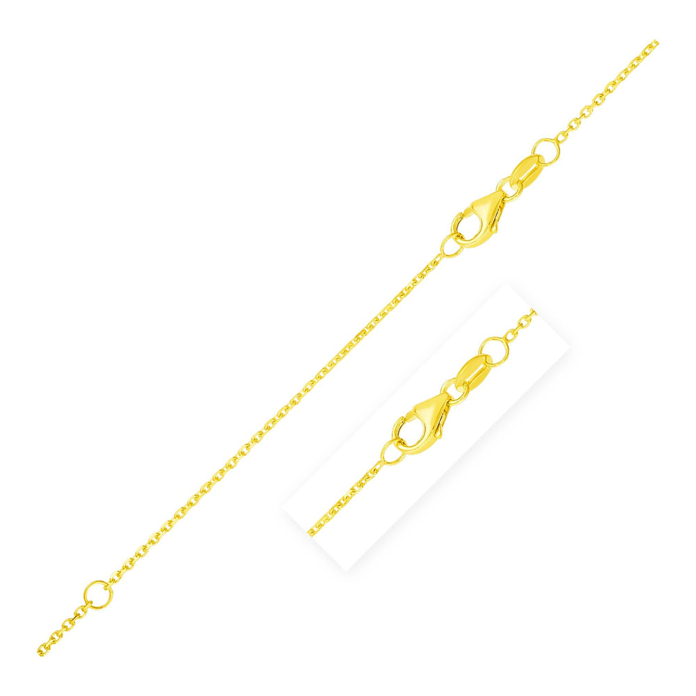 Double Extendable Cable Chain in 14k Yellow Gold (0.8mm)