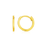 14k Yellow Gold Petite Polished Round Hoop Earrings