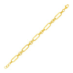 14k Yellow Gold Bracelet with Polished Rectangular Oval Links