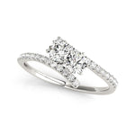 Two Stone Bypass Diamond Ring in 14K White Gold (3/4 ct. tw.)