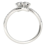 Two Stone Bypass Diamond Ring in 14K White Gold (3/4 ct. tw.)