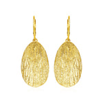 Textured Oval Earrings with Yellow Finish in Sterling Silver