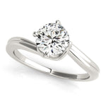 14K White Gold Solitaire Round Bypass Diamond Engagement Ring (1 ct. tw.)
