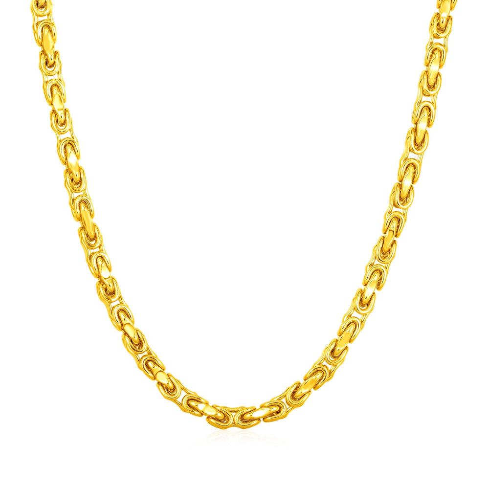 14k Yellow Gold Mens Link Necklace
