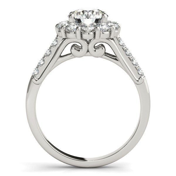 14K White Gold Round Diamond Halo Engagement Ring (2 1/2 ct. tw.)