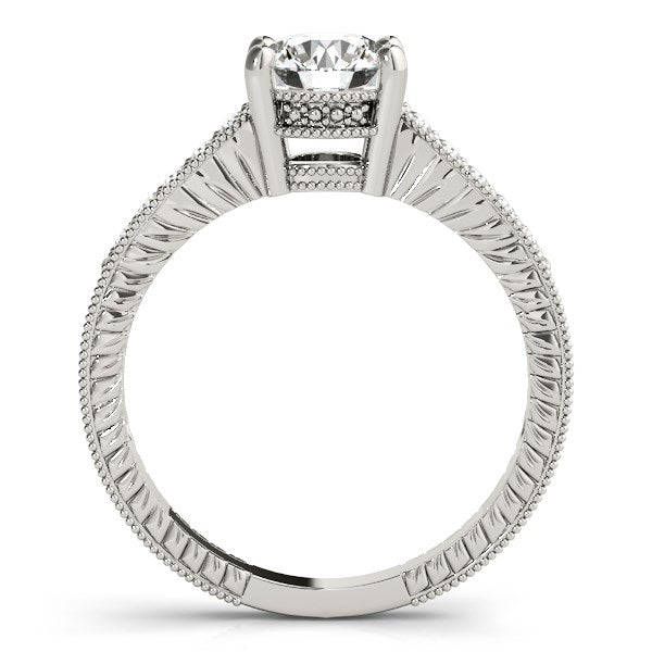 14K White Gold Round Antique Style Diamond Engagement Ring (1 1/8 ct. tw.)