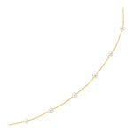 14k Yellow Gold Necklace with White Pearls