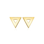 14k Yellow Gold Polished Open Triangle Post Earrings