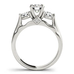 14K White Gold 3 Stone Prong Setting Round Diamond Engagement Ring (1 3/8 ct. tw.)