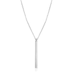 Sterling Silver 24 inch Necklace with Long Polished Bar Pendant