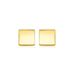 14k Yellow Gold Polished Square Post Earrings