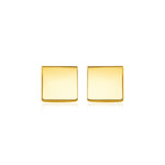 14k Yellow Gold Polished Square Post Earrings