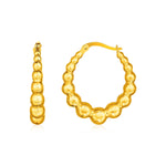 14k Yellow Gold Graduated Sphere Hoop Earrings