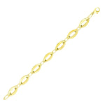 14k Yellow Gold Marquis and Oval Cable Chain Bracelet