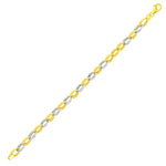14k Two-Tone Gold Oval Double Link Style Bracelet