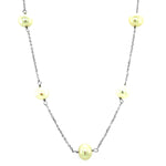 14k White Gold Necklace with White Pearls