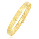 14k Yellow Gold Rectangular Brick Design Omega Bracelet