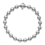 14k White Gold 7 3/4 inch Polished Bead Bracelet