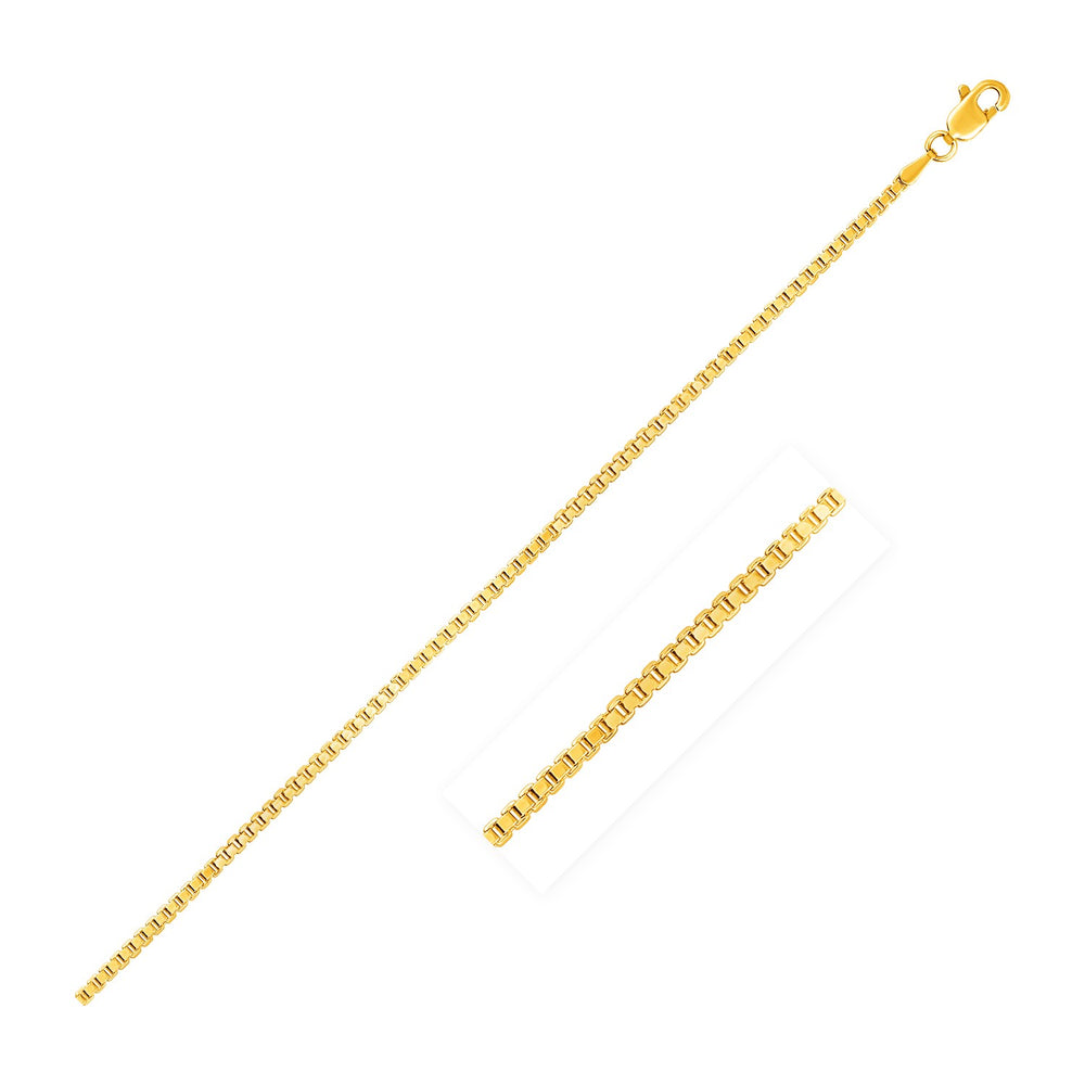 14k Yellow Gold Semi Solid Box Chain 1.6mm