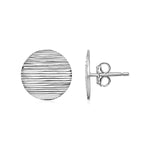 Textured Round Earrings in Sterling Silver
