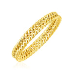 14k Yellow Gold Polished Chain Slip On Bangle