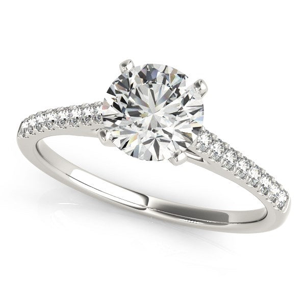 14K White Gold Pronged Round Diamond Engagement Ring (1 5/8 ct. tw.)