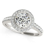 14k White Gold Pave Style Diamond Engagement Ring (1 3/8 cttw)