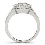 14K White Gold Pave Style Diamond Round Engagement Ring with Side Stones (1 3/8 ct. tw.)