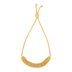 Textured Chain Motif Adjustable Bracelet in 14k Yellow Gold
