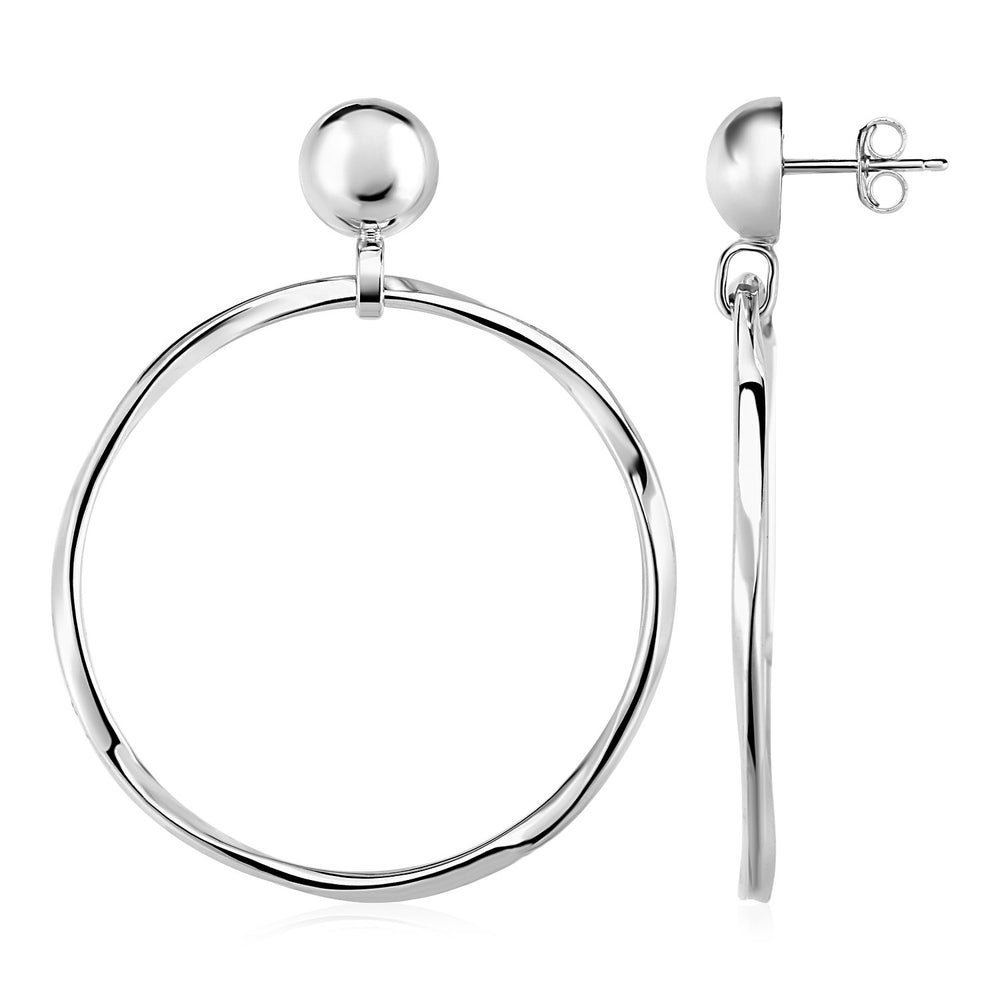 Earrings with Polished Circles and Button Posts in Sterling Silver