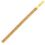 Tri-Toned Multi-Strand Rope Chain Bracelet in 10k Yellow,  White,  and Rose Gold