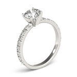 14K White Gold Single Row Shank Round Diamond Engagement Ring (1 1/3 ct. tw.)