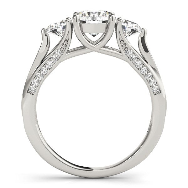 14K White Gold 3 Stone Style Round Diamond Engagement Ring (1 3/4 ct. tw.)