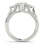 14K White Gold 3 Stone Style Round Diamond Engagement Ring (1 3/4 ct. tw.)