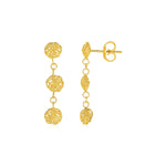 14k Yellow Gold Textured Love Knot Earrings