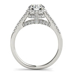 14K White Gold Round Cut Pave Set Shank Diamond Engagement Ring (1 3/8 ct. tw.)