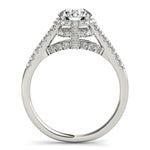 14K White Gold Round Cut Pave Set Shank Diamond Engagement Ring (1 3/8 ct. tw.)