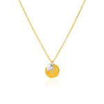 14k TwoToned Yellow and White Gold Mom and Heart Pendant