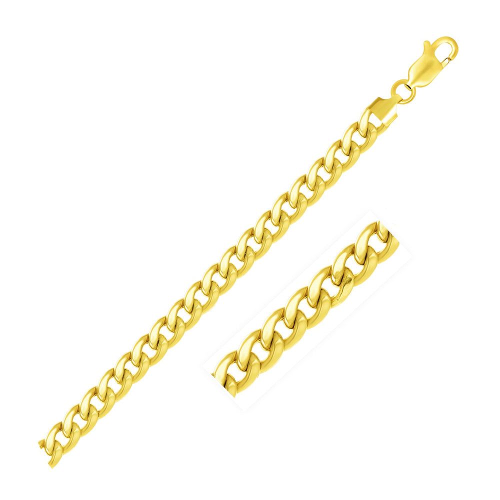 6.7mm 14k Yellow Gold Light Miami Cuban Bracelet